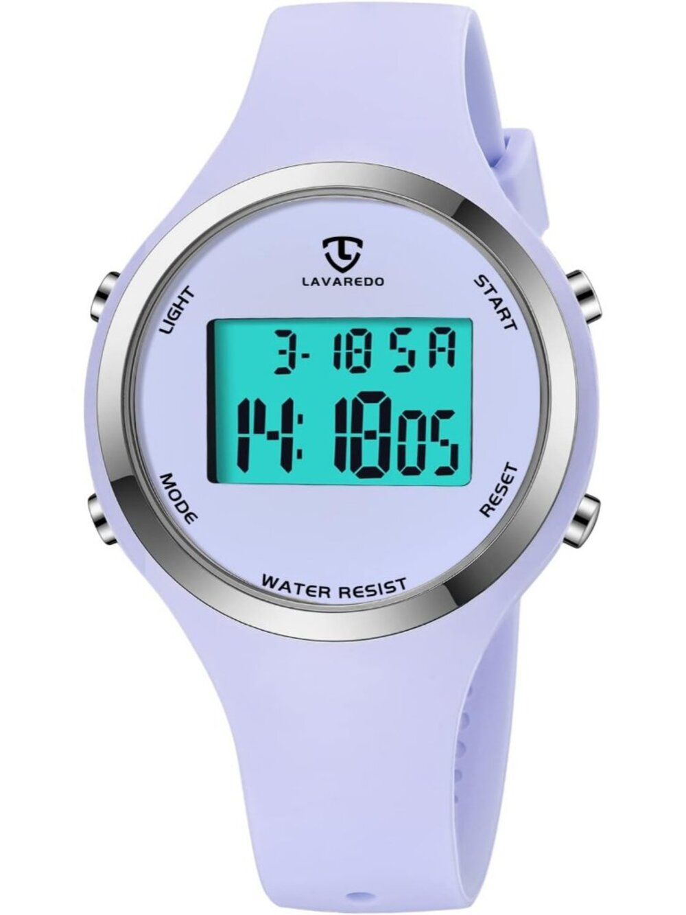 Women All Light Purple Quartz Chronograph Waterproof Outdoor Sport Digital Watch